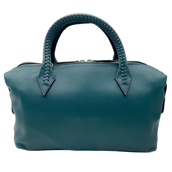 METIER LOST AT SEA TEAL BLUE VERITE CITY SMALL HANDMADE ITALIAN CALFSKIN LEATHER - Picture 3 of 14